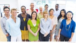 Group of employees smiling
